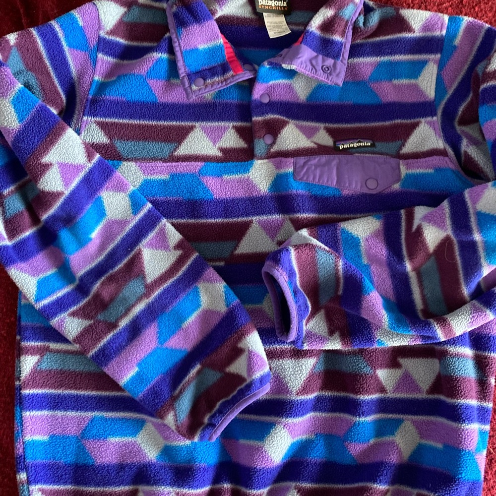 Patagonia Women's Geometric Fleece Pullover - Purple, Blue, Teal